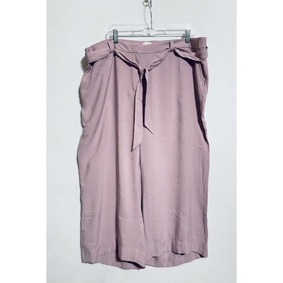 Christian Siriano for J Jill Womens 22 Silky Tie Waist Cropped Pockets Purple - Picture 2 of 10